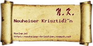 Neuheiser Krisztián névjegykártya